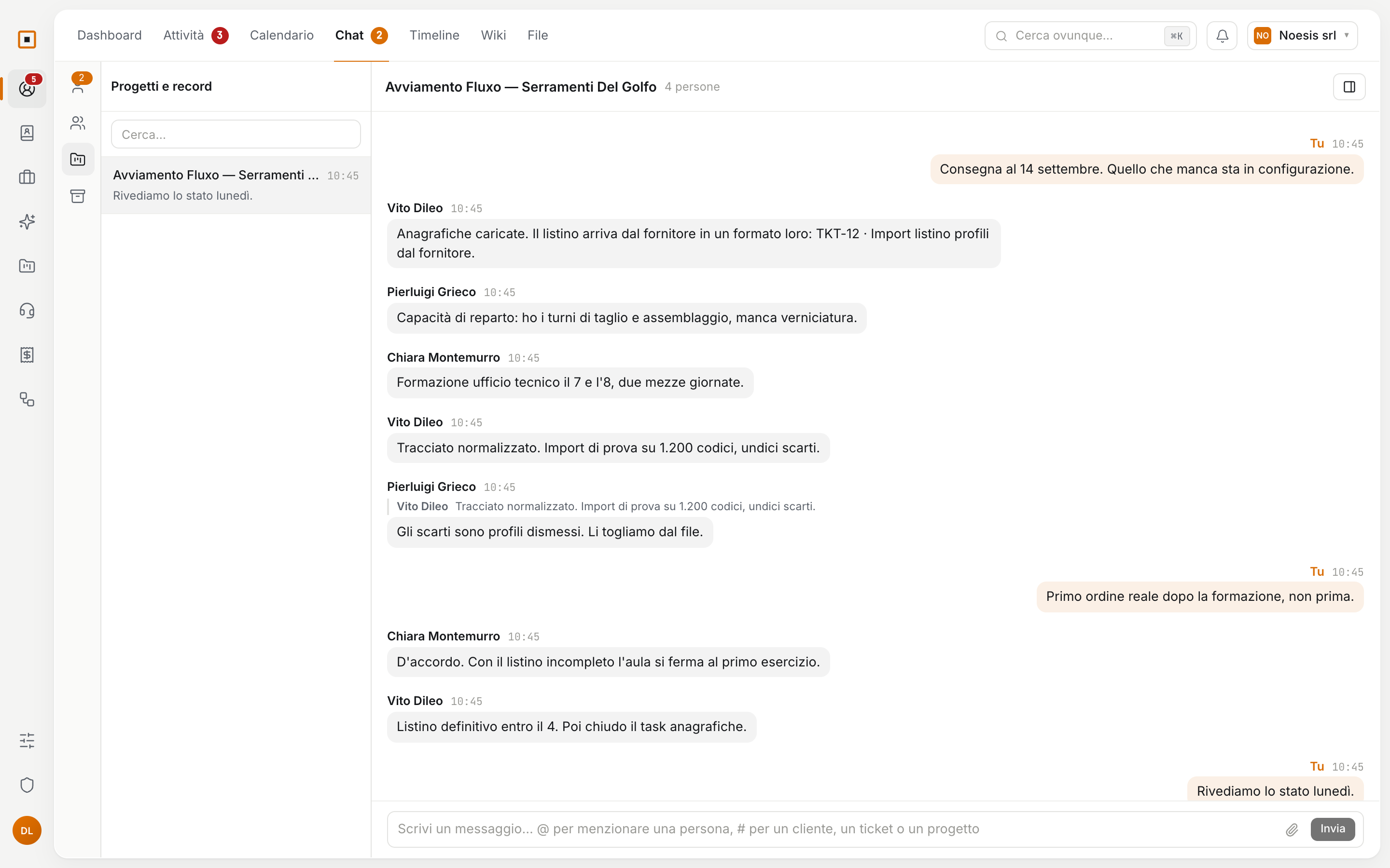 La conversazione di un progetto